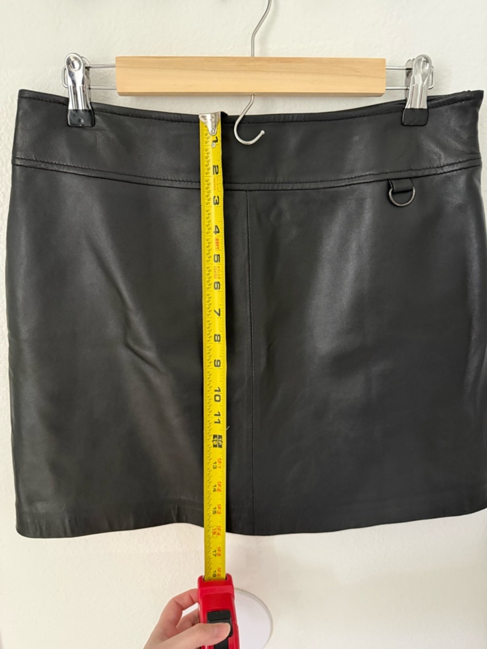 Black Leather Mini Skirt - Picture 3 of 6
